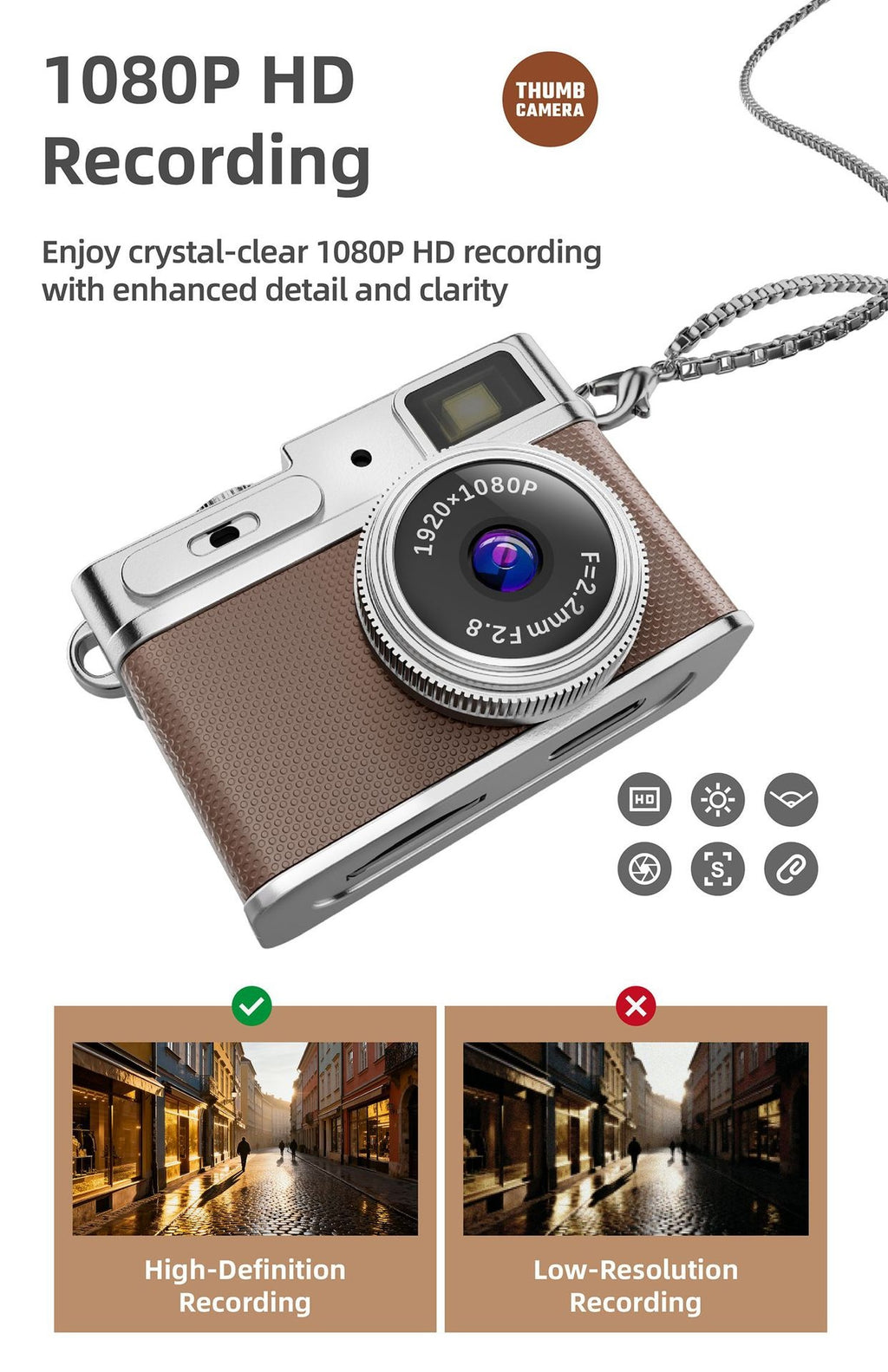 Retro Mini-Kamera – Kompakte Vintage Digitalkamera für Reise & Lifestyle