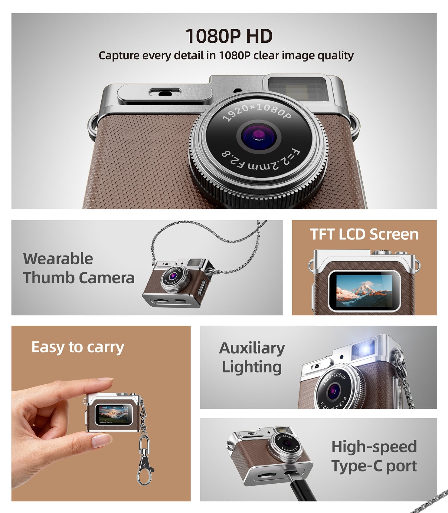 Retro Mini-Kamera – Kompakte Vintage Digitalkamera für Reise & Lifestyle